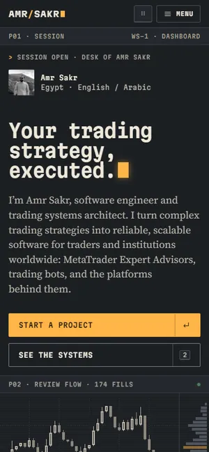Live Terminal home page on a phone