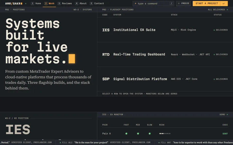 Live Terminal Work page