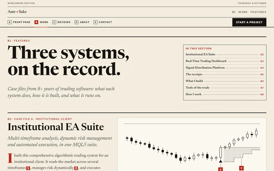 Editorial Ledger Work page