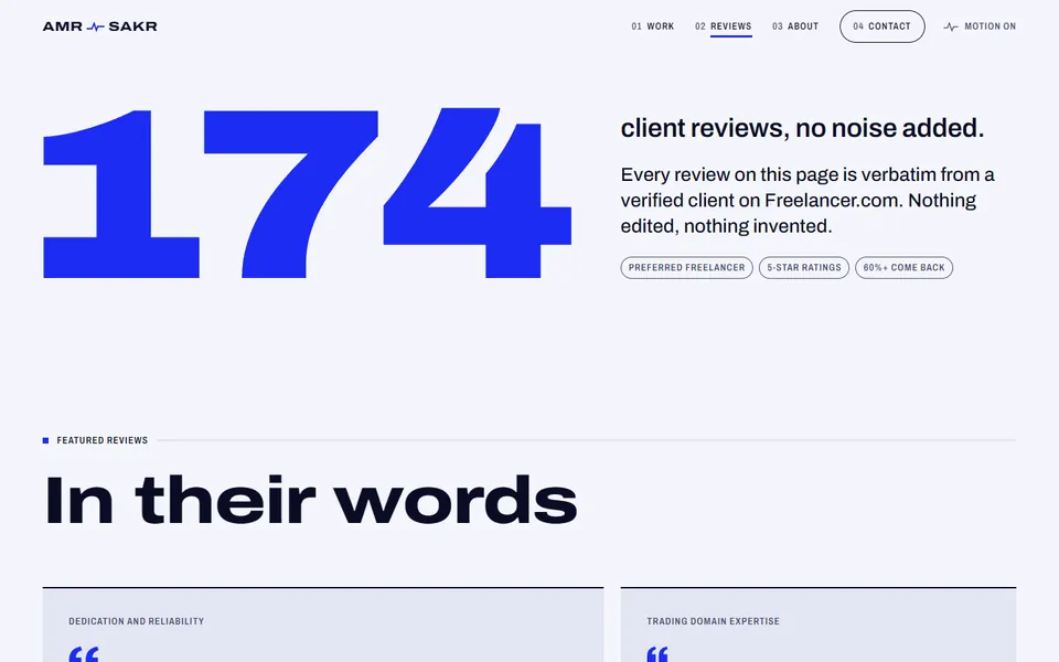 Kinetic Signal Reviews page