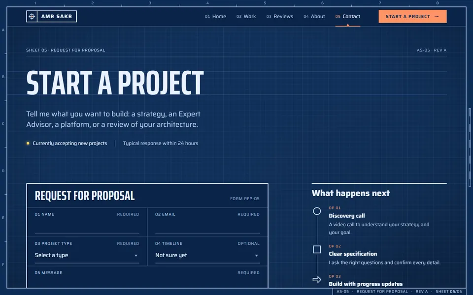 Blueprint Contact page